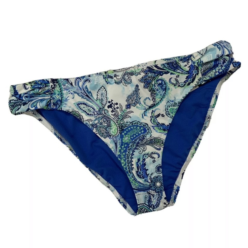 Lauren Ralph Lauren Floral Hipster Bikini Bottom Size 14 New Green Blue